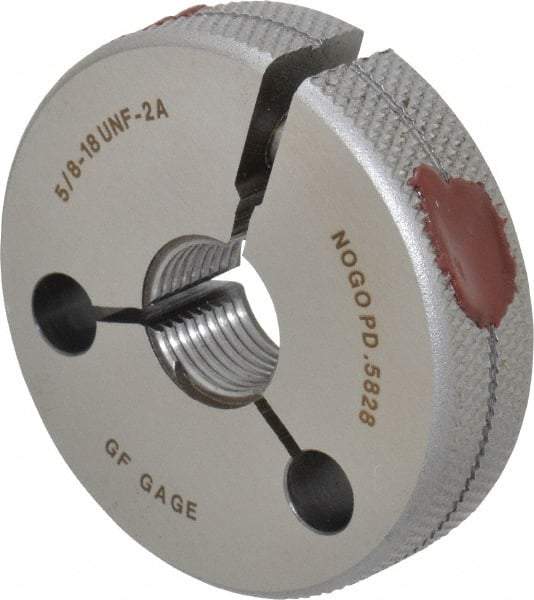 GF Gage - 5/8-18 No Go Single Ring Thread Gage - Class 2A - Apex Tool & Supply