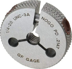 GF Gage - 1/4-20 No Go Single Ring Thread Gage - Class 3A - Apex Tool & Supply