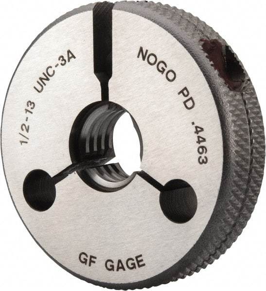GF Gage - 1/2-13 No Go Single Ring Thread Gage - Class 3A - Apex Tool & Supply