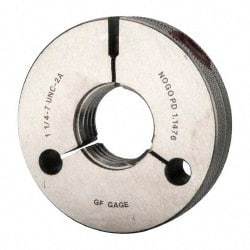 GF Gage - 1-1/4 - 7 Go/No Go Double Ring Thread Gage - Class 2A - Apex Tool & Supply