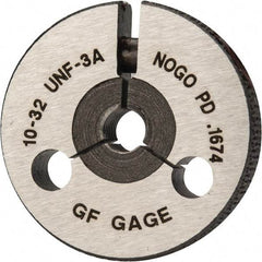 GF Gage - 10-32 Go/No Go Double Ring Thread Gage - Class 3A - Apex Tool & Supply