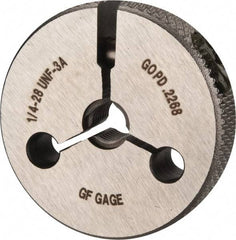 GF Gage - 1/4-28 Go/No Go Double Ring Thread Gage - Class 3A - Apex Tool & Supply