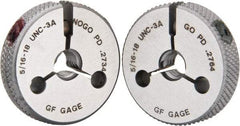 GF Gage - 5/16-18 Go/No Go Double Ring Thread Gage - Class 3A - Apex Tool & Supply