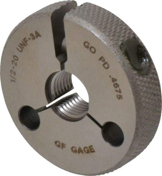 GF Gage - 1/2-20 Go/No Go Double Ring Thread Gage - Class 3A - Apex Tool & Supply