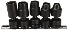 Proto - 5 Piece 3/8" Drive Impact Socket Set - 6 Points, 3/8" to 5/8" Range, Inch Measurement Standard - Apex Tool & Supply