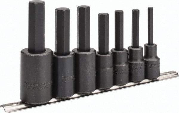 Proto - 7 Piece 1/2" Drive Inch Impact Hex Bit Socket Set - 1/4 to 5/8" Hex - Apex Tool & Supply