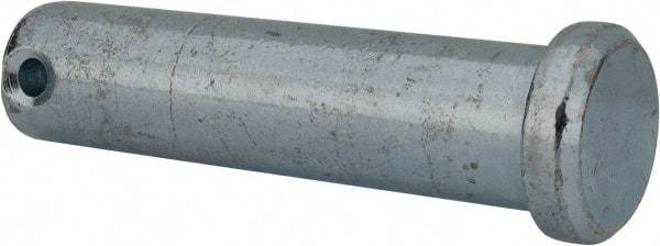 Made in USA - 5/8" Pin Diam, 2-1/2" OAL, Standard Clevis Pin - 5/32" Hole, 2-11/32" Usable Length, Zinc-Plated Steel - Apex Tool & Supply