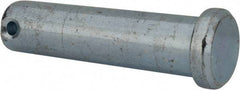 Made in USA - 5/8" Pin Diam, 2-1/2" OAL, Standard Clevis Pin - 5/32" Hole, 2-11/32" Usable Length, Zinc-Plated Steel - Apex Tool & Supply