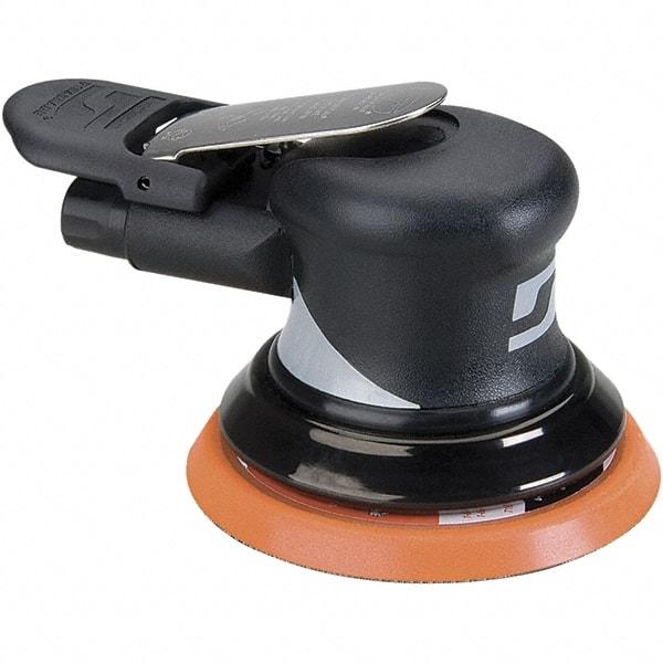 Dynabrade - 12,000 OPM, 18 CFM Air Consumption, Palm Air Orbital Sander - Round Pad, 1/4 NPT Inlet - Apex Tool & Supply
