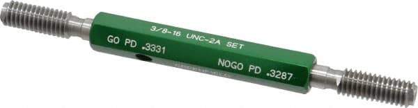 GF Gage - 3/8-16 Go/No Go Truncated Taperlock Thread Setting Plug Gage - Class 2A, Size 2 Handle, Steel - Apex Tool & Supply