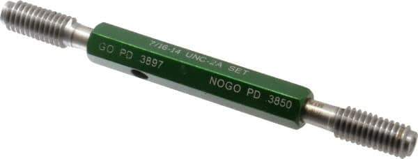 GF Gage - 7/16-14 Go/No Go Truncated Taperlock Thread Setting Plug Gage - Class 2A, Size 2 Handle, Steel - Apex Tool & Supply