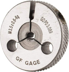 GF Gage - M3.5x0.6 Go Single Ring Thread Gage - Class 6G - Apex Tool & Supply