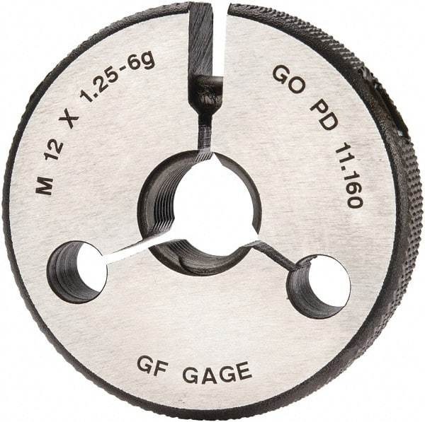 GF Gage - M12x1.25 Go Single Ring Thread Gage - Class 6G - Apex Tool & Supply