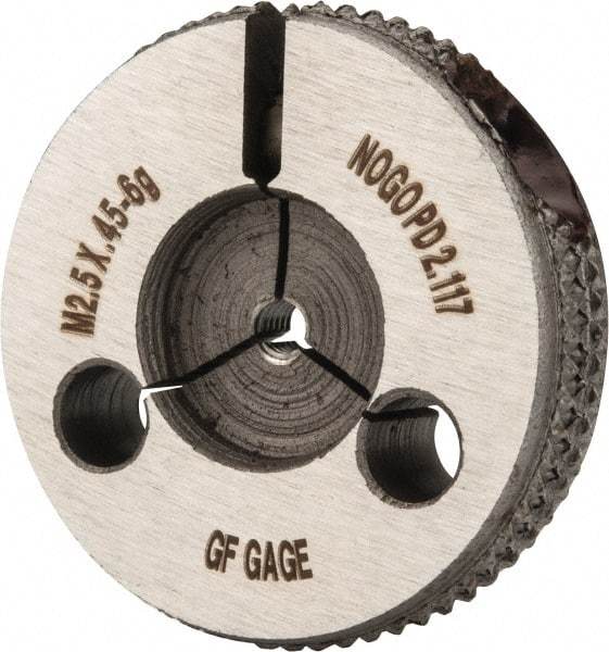 GF Gage - M2.5x0.45 No Go Single Ring Thread Gage - Class 6G - Apex Tool & Supply