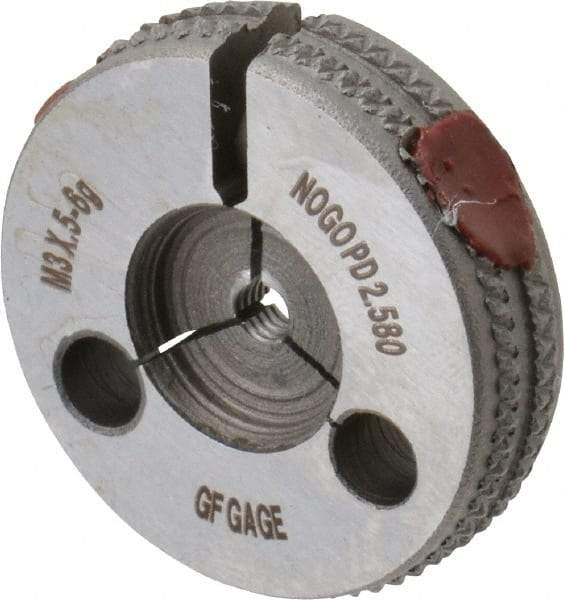 GF Gage - M3x0.5 No Go Single Ring Thread Gage - Class 6G - Apex Tool & Supply