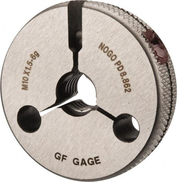 GF Gage - M10x1.5 No Go Single Ring Thread Gage - Class 6G - Apex Tool & Supply