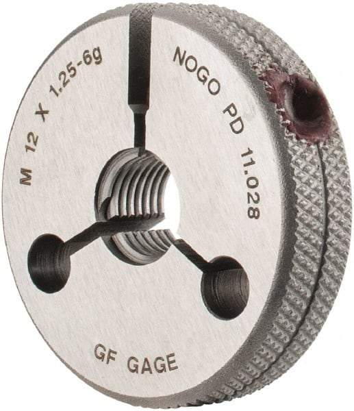 GF Gage - M12x1.25 No Go Single Ring Thread Gage - Class 6G - Apex Tool & Supply