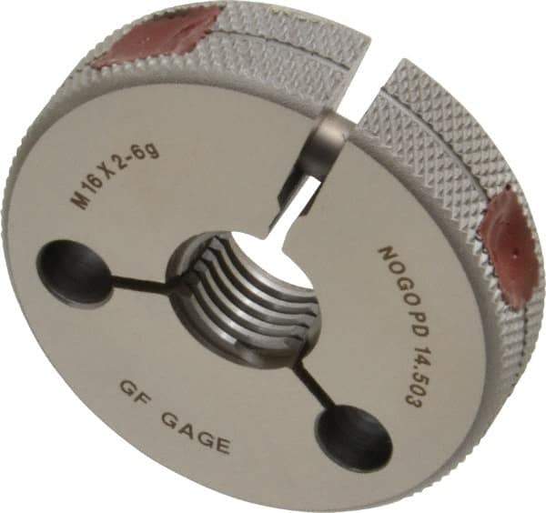 GF Gage - M16x2 No Go Single Ring Thread Gage - Class 6G - Apex Tool & Supply