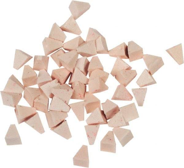 Raytech - 5 Lb/Cubic Ft Density, Plastic Carrier, Pyramid Shaped, Tumbling Media - Fine Cut for Fine Surface Finish, Wet Operation, 1/4" High x 1/4" Long Base - Apex Tool & Supply