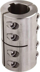 Climax Metal Products - 16mm Inside x 34mm Outside Diam, Two Piece Rigid Coupling with Keyway - 50mm Long x 5mm Keyway Width x 3mm Keyway Depth - Apex Tool & Supply