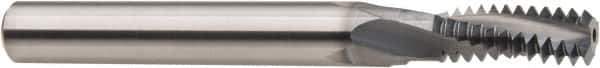 Niagara Cutter - #10-24 UN, 0.134" Cutting Diam, 3 Flute, Solid Carbide Helical Flute Thread Mill - Internal/External Thread, 5/16" LOC, 2" OAL, 3/16" Shank Diam - Apex Tool & Supply