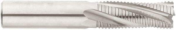 Niagara Cutter - 12mm Diam, Fine Pitch, 32mm LOC, 4 Flute Solid Carbide 45° Corner Chamfer Roughing End Mill - AlTiN Finish, 84mm OAL, 12mm Shank Diam, Single End, Centercutting, 20° Helix - Apex Tool & Supply