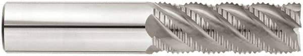 Niagara Cutter - 1/2" Diam, Fine Pitch, 5/8" LOC, 5 Flute Solid Carbide 45° Corner Chamfer Roughing End Mill - AlTiN Finish, 2-1/2" OAL, 1/2" Shank Diam, Single End, Centercutting, 45° Helix - Apex Tool & Supply