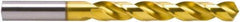Guhring - #38 118° Cobalt Jobber Drill - TiN Finish, Right Hand Cut, Spiral Flute, Straight Shank, 57mm OAL, Four Facet, Split Point - Apex Tool & Supply