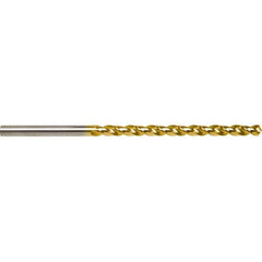 Taper Length Drill Bit: 0.1540″ Dia TiN Finish, RH Cut, Parabolic Flute, Straight Shank, Series 5537