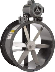 Americraft - 1 hp 24" TEFC Belt Drive Tube Axial Duct Fan - 7,425 CFM at 0 Static Pressure, 1,725 RPM, Three Phase - Apex Tool & Supply