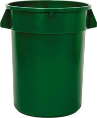PRO-SOURCE - 32 Gal Green Round Trash Can - Polyethylene - Apex Tool & Supply
