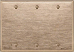Cooper Wiring Devices - 3 Gang, 4-1/2 Inch Long, Standard Blank Wall Plate - Blank, Rose, Antimicrobial Copper - Apex Tool & Supply