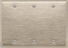 Cooper Wiring Devices - 3 Gang, 4-1/2 Inch Long, Standard Blank Wall Plate - Blank, White Bronze, Antimicrobial Copper - Apex Tool & Supply