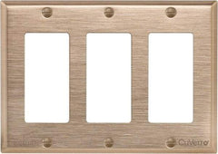 Cooper Wiring Devices - 3 Gang, 4-1/2 Inch Long, Standard Switch Plate - Decorator Switch, Rose, Antimicrobial Copper - Apex Tool & Supply
