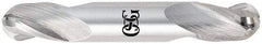 OSG - 1/2" Diam, 5/8" LOC, 3 Flute Solid Carbide Ball End Mill - Uncoated, Double End, 3" OAL, 1/2" Shank Diam, Spiral Flute - Apex Tool & Supply