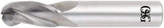OSG - 8mm Diam, 21mm LOC, 3 Flute Solid Carbide Ball End Mill - TiAlN Finish, Single End, 64mm OAL, 64mm Shank Diam, Spiral Flute - Apex Tool & Supply