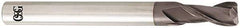 OSG - 12mm, 2 Flute, Single End, Solid Carbide, 3mm Corner Radius End Mill - 110mm OAL, 30° Helix, Right Hand Flute, 26mm LOC, Right Hand Cut - Apex Tool & Supply