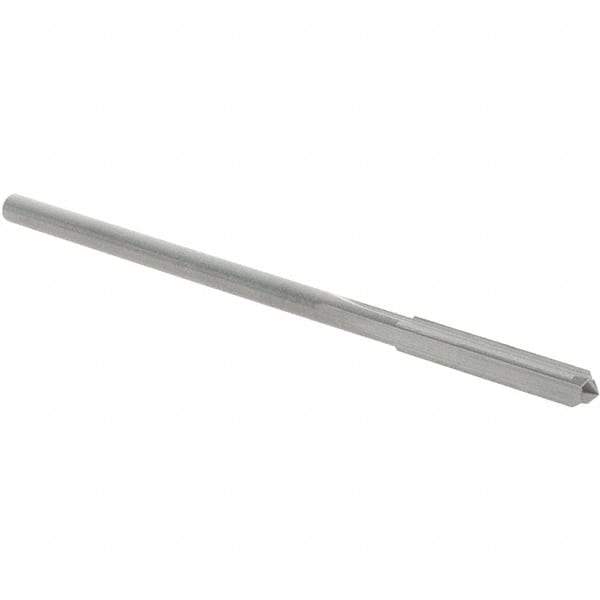OSG - #34 Solid Carbide Chucking Reamer - Straight Flute, 3/32" Straight Shank, 5/8" Flute Length, 2-1/4" OAL - Apex Tool & Supply