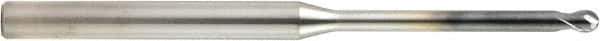OSG - 0.2mm Diam, 0.16mm LOC, 2 Flute Solid Carbide Ball End Mill - WXS Finish, Single End, 45mm OAL, 4mm Shank Diam, Spiral Flute - Apex Tool & Supply