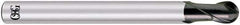 OSG - 1/16" Diam, 3/32" LOC, 2 Flute Solid Carbide Ball End Mill - TiAlN Finish, Single End, 3" OAL, 1/4" Shank Diam, Spiral Flute - Apex Tool & Supply