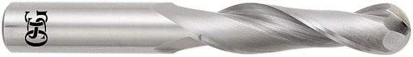 OSG - 12mm Diam, 51mm LOC, 2 Flute Solid Carbide Ball End Mill - TiAlN Finish, Single End, 102mm OAL, 12mm Shank Diam, Spiral Flute - Apex Tool & Supply