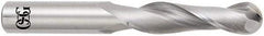 OSG - 12mm Diam, 51mm LOC, 2 Flute Solid Carbide Ball End Mill - TiAlN Finish, Single End, 102mm OAL, 12mm Shank Diam, Spiral Flute - Apex Tool & Supply