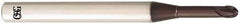 OSG - 1/8" Diam, 1/8" LOC, 2 Flute Solid Carbide Ball End Mill - TiAlN Finish, Single End, 3" OAL, 1/4" Shank Diam, Spiral Flute - Apex Tool & Supply