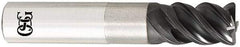 OSG - 1", 1-1/2" LOC, 1" Shank Diam, 4" OAL, 3 Flute, Solid Carbide Square End Mill - Single End, TiAlN Finish, Spiral Flute, 60° Helix, Centercutting, Right Hand Cut, Right Hand Flute, Series HP456 - Apex Tool & Supply