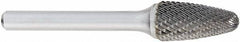 OSG - 1/2" Cut Diam, 1/4" Shank Diam, Tree with Radius Head Burr - Carbide, Radius End, 1" LOC, 6" OAL - Apex Tool & Supply