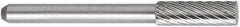 OSG - 5/32" Cut Diam, 1/8" Shank Diam, Cylinder Head Fluted Cut Burr - Carbide, Flat End, 1/2" LOC, 1-1/2" OAL - Apex Tool & Supply