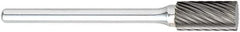 OSG - 6mm Cut Diam, 6mm Shank Diam, Inverted Cone Head Fluted Cut Burr - Carbide, Flat End, 6mm LOC, 50mm OAL - Apex Tool & Supply