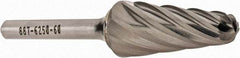 OSG - 16mm Cut Diam, 6mm Shank Diam, Taper Head Fluted Cut Burr - Carbide, Radius End, 33mm LOC, 50mm OAL - Apex Tool & Supply