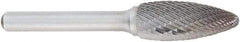 OSG - 5/8" Cut Diam, 1/4" Shank Diam, Flame Head Burr - Carbide, Radius End, 1-7/16" LOC, 2" OAL - Apex Tool & Supply