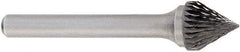 OSG - 1" Cut Diam, 1/4" Shank Diam, Cone Head Burr - Carbide, Point End, 2" OAL - Apex Tool & Supply